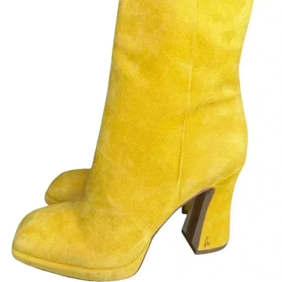 Sam Edelman Jaye Platform suede boots size 7.5 sunny yellow color. - Picture 7 of 16